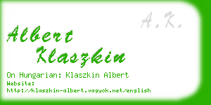 albert klaszkin business card